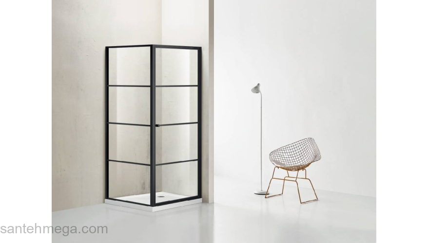 Душевое ограждение AZARIO Richmond 100х100 AZ-NAG1221 1000 Black. Фото