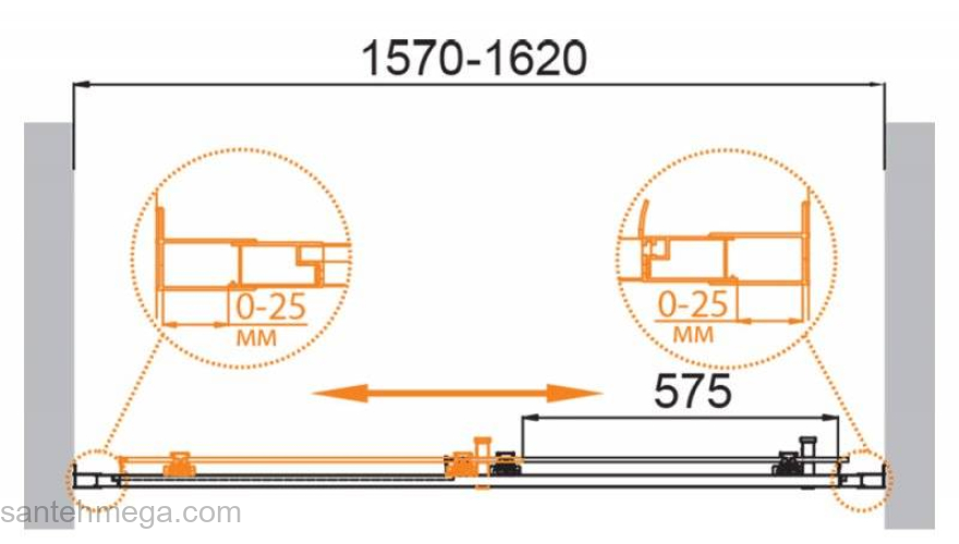Душевая дверь CEZARES Molveno MOLVENO-BF-1-160-C-Cr-IV. Фото