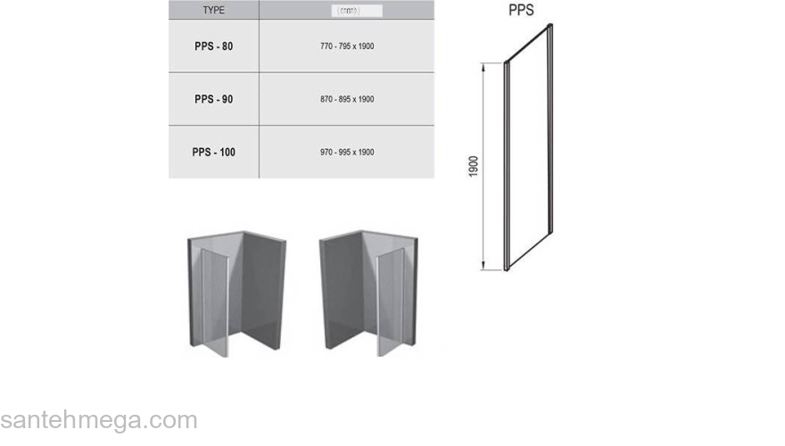 Душевая стенка RAVAK Pivot PPS-100 (блестящий+транспарент) 90GA0C00Z1