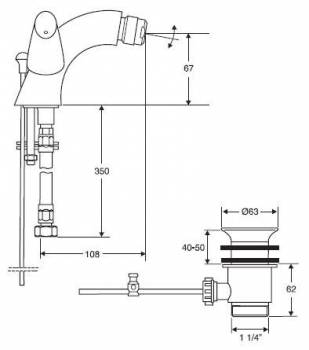 Смеситель для биде JACOB DELAFON Ginko E73905-CP. Фото